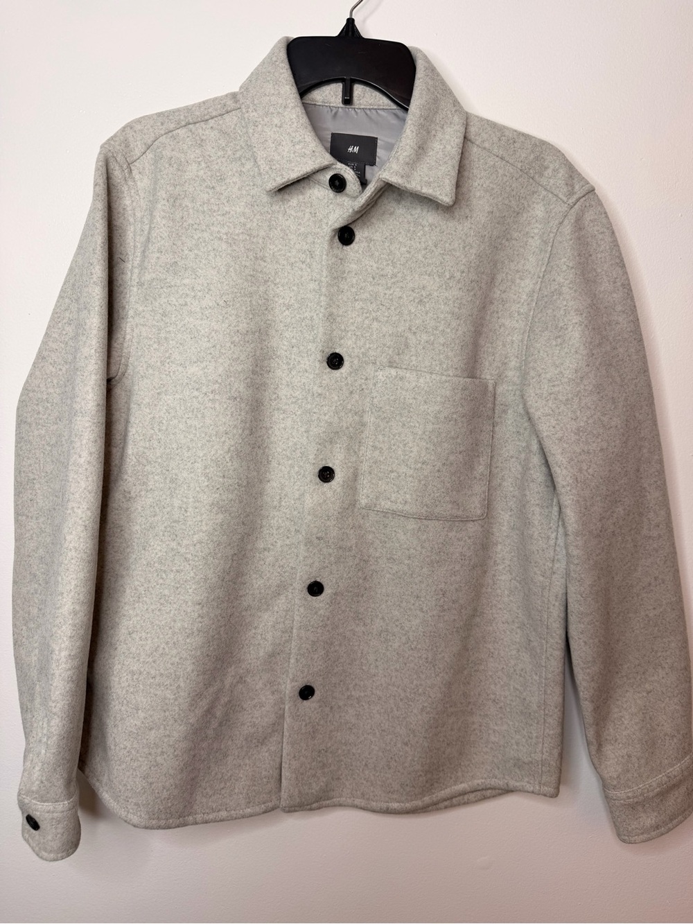 H&M Light Gray Men's Shirt Jacket with Front Buttons